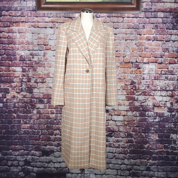 Single Breasted Plaid Wool Blend Topper NWT - Picture 2 of 7